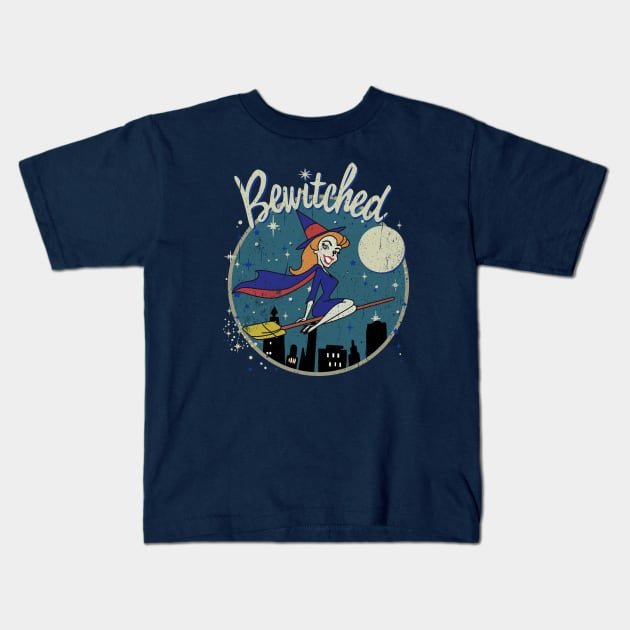 Bewitched  Oval Vintage Worn Kids T-Shirt by Alema Art